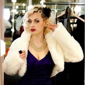 Faux fur crop jacket